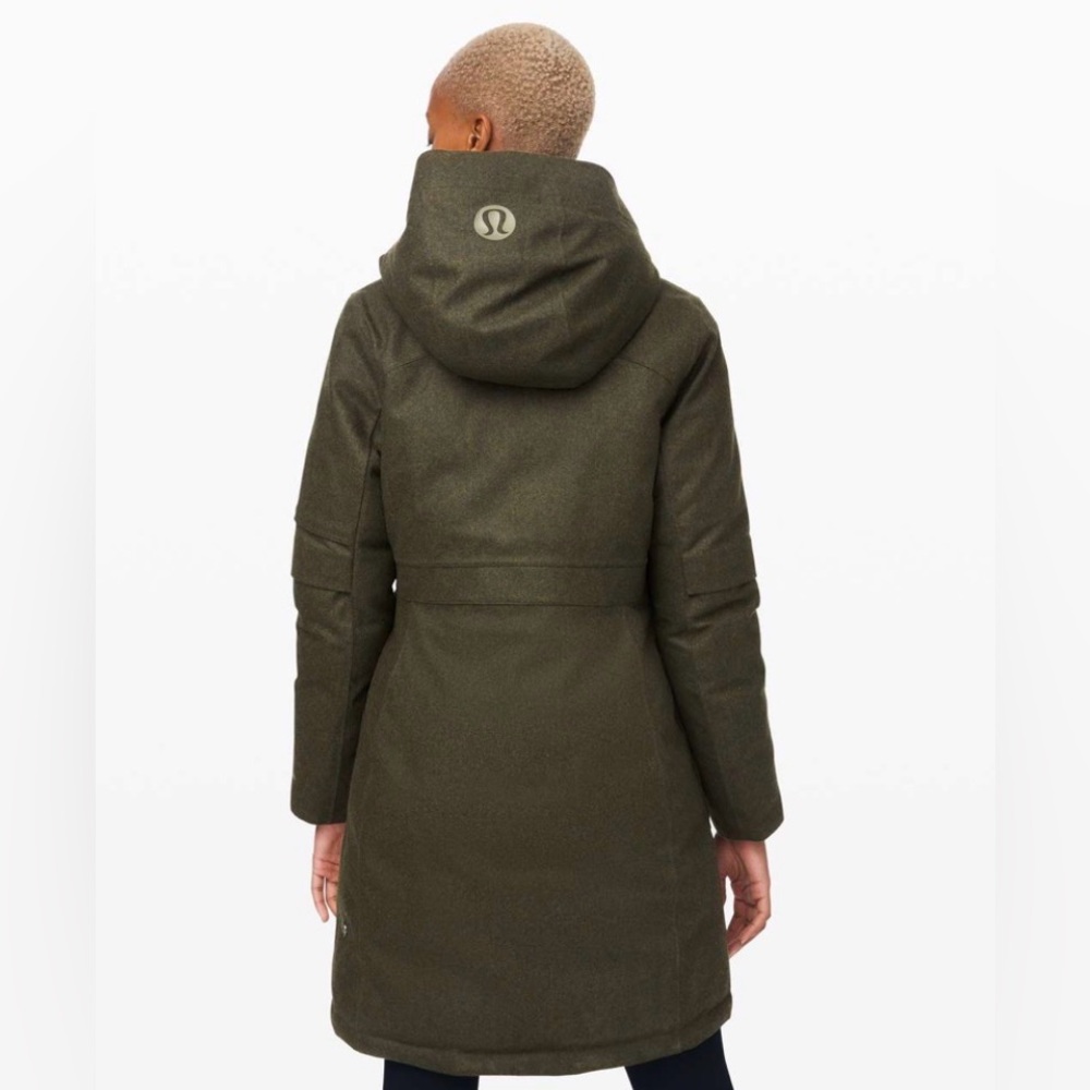 Lululemon Winter Warrior Parka in Wool - Heathered Dark Olive